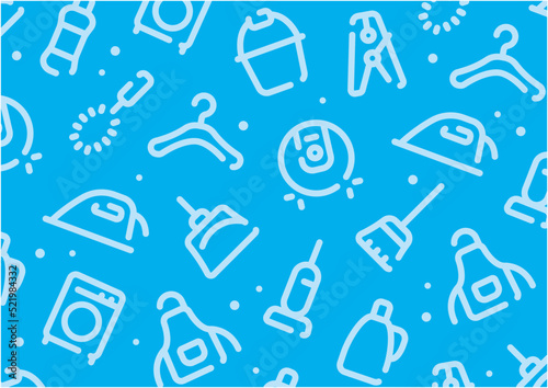 Cleaning and housekeeping pattern background for graphic design.A-size horizontal.