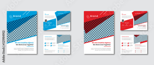 Corporate bi-fold business brochure design template | Creative Minimalist Bi Fold Brochure Template with 4 Pages Design

