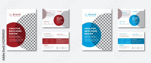Corporate bi-fold business brochure design template Modern creative bi-fold brochure flyer design | 
Corporate square bi-fold brochure design template