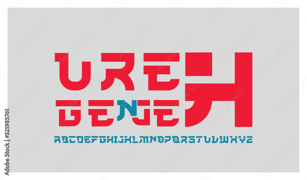 Obraz premium Ureh Genjeh is a Japanese-style font. This beautiful font can be used for esports, posters, movie titles, branding, restaurants, youtube covers, thumbnails, magazines, social media, and more.