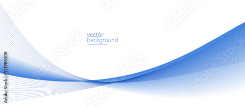 Flowing blue curve shape with soft gradient vector abstract background, relaxing and tranquil art, can illustrate health medical or sound of music.