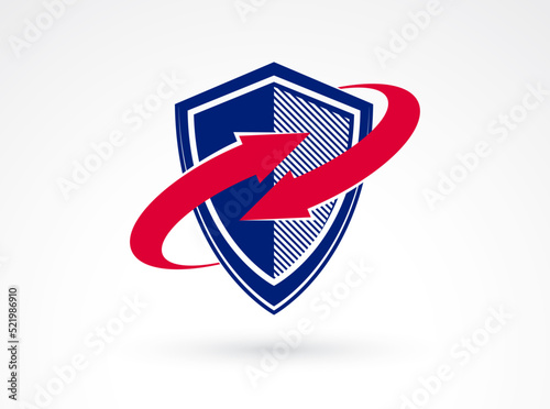 Shield with arrows logo vector, ammo protection symbol, antivirus or sport theme, insurance or guarantee. Free Download Shield with arrows logo vector, ammo protection symbol, antivirus or sport theme, insurance or guarantee. - GFXLoad