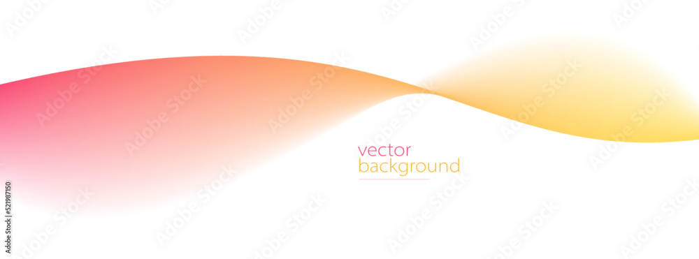 Obraz premium Smooth flow of wavy shape with gradient vector abstract background, red and yellow design curve line energy motion,