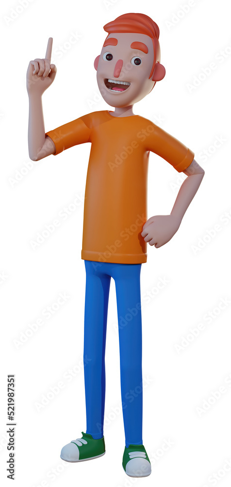 3D illustration man with hand gesture pointing up, get an idea Transparent PNG 3D illustration man with hand gesture pointing up, get an idea Transparent PNG
