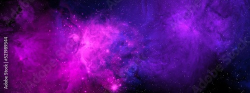 Fototapeta Naklejka Na Ścianę i Meble -  Cosmic background with a blue and pink nebula and stars. Space background with realistic nebula and shining stars. Abstract scientific background with nebulae and stars in space. 