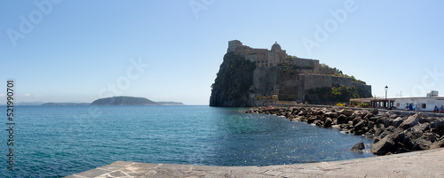Ischia ponte aragonese castle on the sea