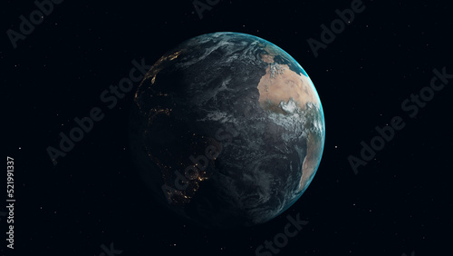Realistic Earth zoom in from space 