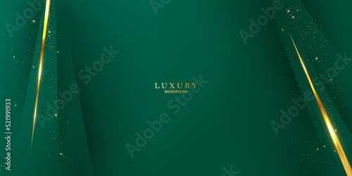 green abstract background design with elegant golden elements vector illustration