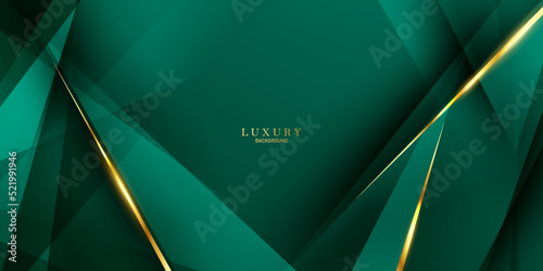 green abstract background design with elegant golden elements vector illustration
