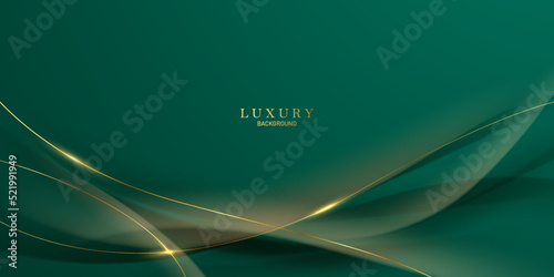 green abstract background design with elegant golden elements vector illustration