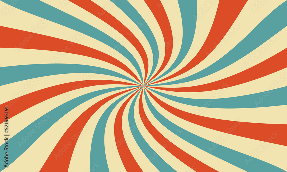 Retro circus background with rays or stripes in the center. Sunburst.