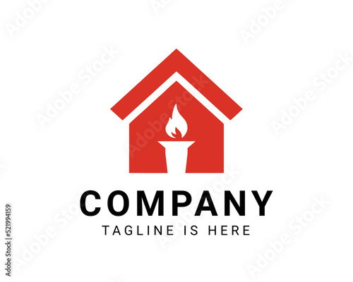 house torch logo design