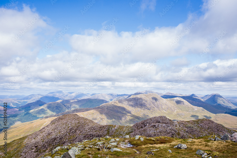 Fototapeta premium mountain range overshadowed by clouds in Scotland