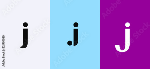 Set of letter J minimal logo icon design template elements