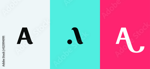 Set of letter A minimal logo icon design template elements