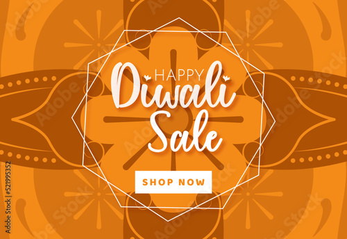 Flat Illustration Style Happy Diwali Sale Design Shop Now Conceptual