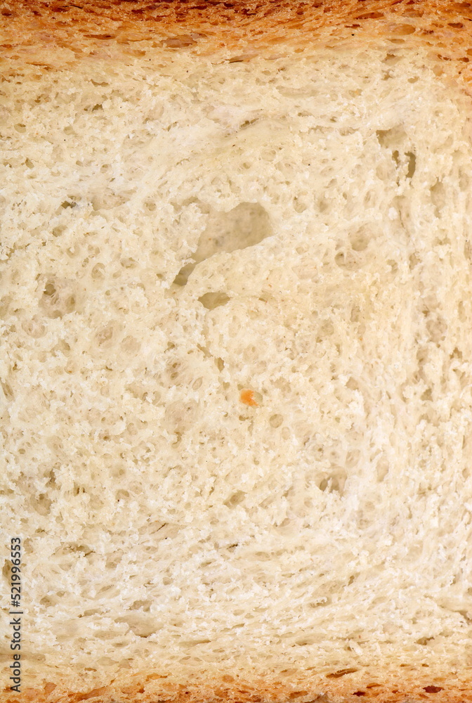 Macro bread texture background, close up.