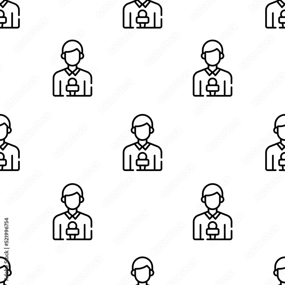 news reporter icon pattern. Seamless news reporter pattern on white background. news reporter icon pattern. Seamless news reporter pattern on white background.