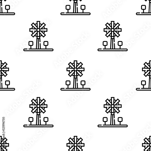 windmill icon pattern. Seamless windmill pattern on white background.