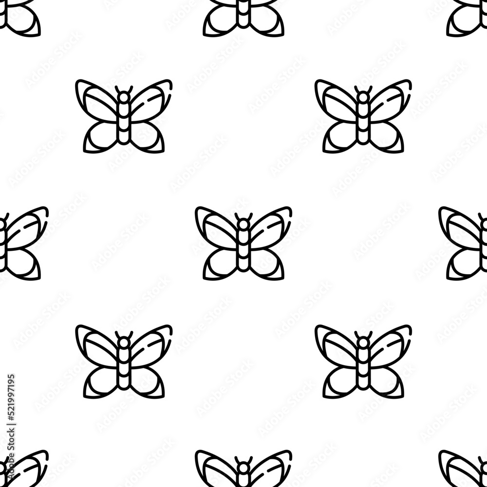 butterfly icon pattern. Seamless butterfly pattern on white background. butterfly icon pattern. Seamless butterfly pattern on white background.