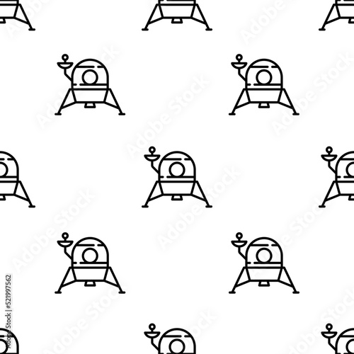 lander icon pattern. Seamless lander pattern on white background.