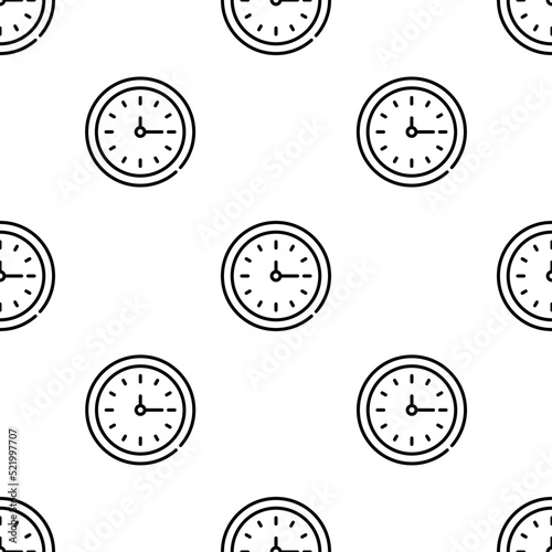 wall clock icon pattern. Seamless wall clock pattern on white background.