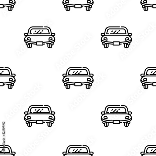 car icon pattern. Seamless car pattern on white background.