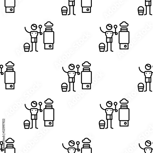 heater icon pattern. Seamless heater pattern on white background.