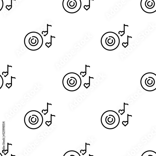 romantic music icon pattern. Seamless romantic music pattern on white background.