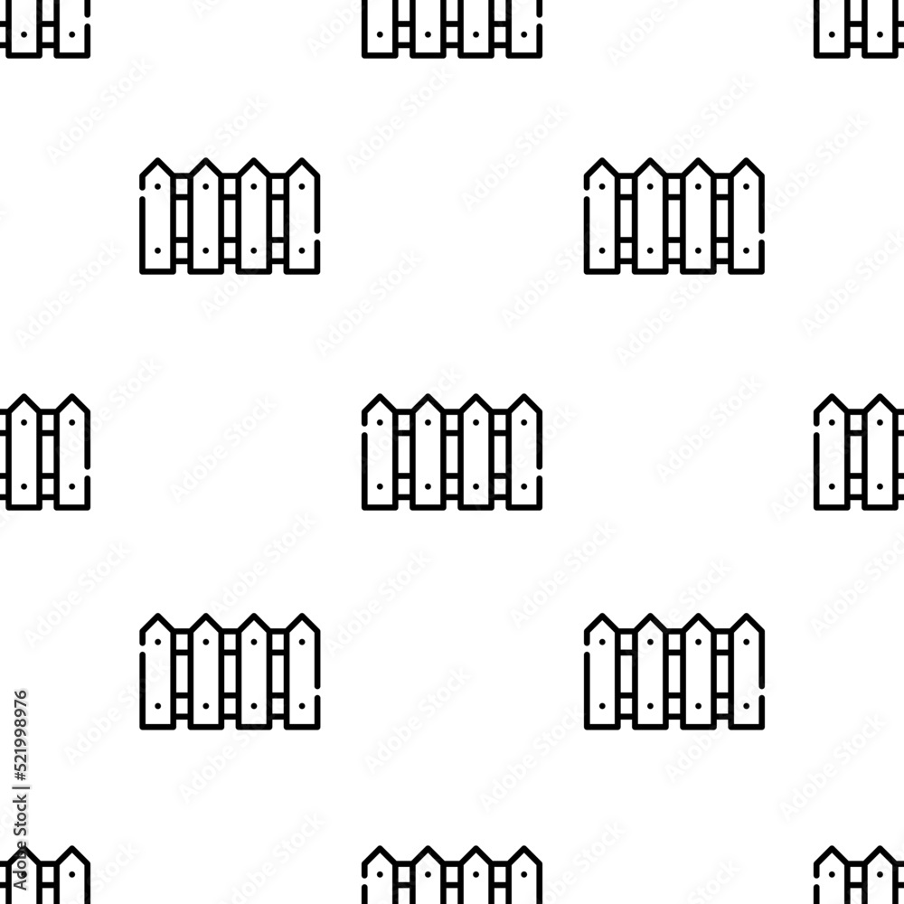 fence icon pattern. Seamless fence pattern on white background.