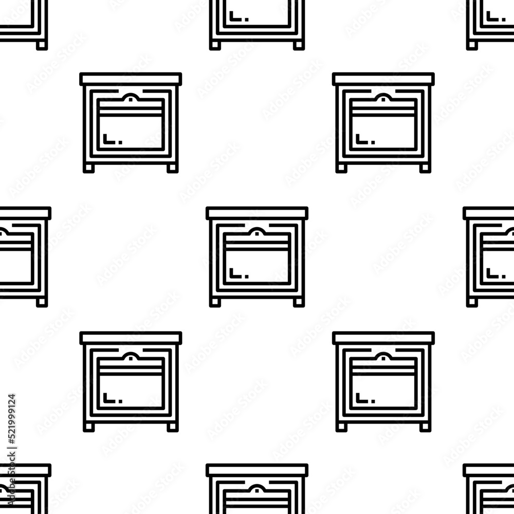 oven icon pattern. Seamless oven pattern on white background.