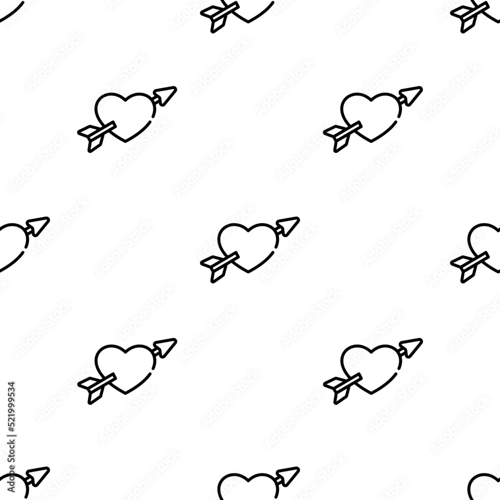cupid icon pattern. Seamless cupid pattern on white background.