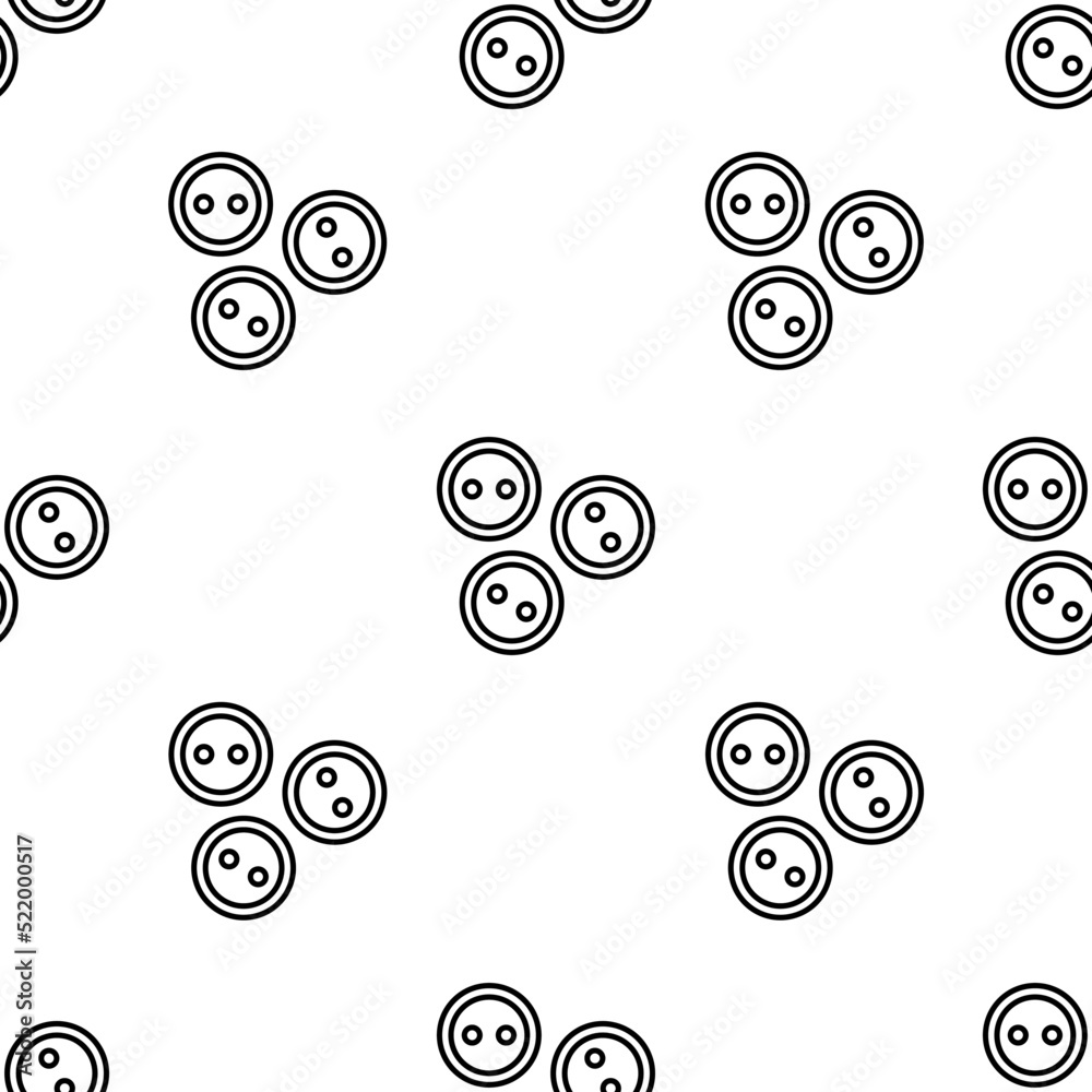 buttons icon pattern. Seamless buttons pattern on white background.