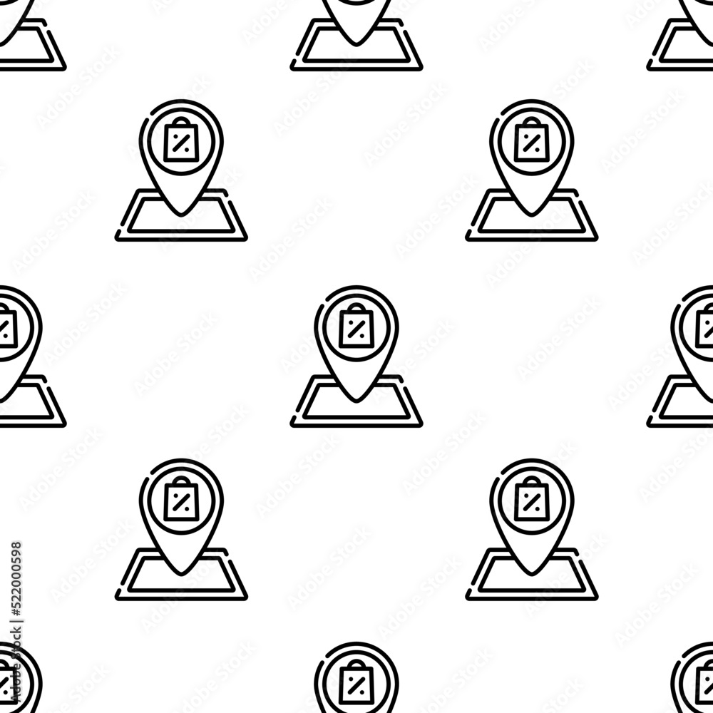 Obraz na plátně shop icon pattern. Seamless shop pattern on white background.