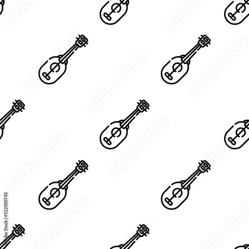 ukelele icon pattern. Seamless ukelele pattern on white background.