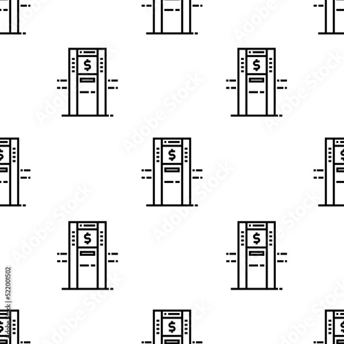 atm icon pattern. Seamless atm pattern on white background.