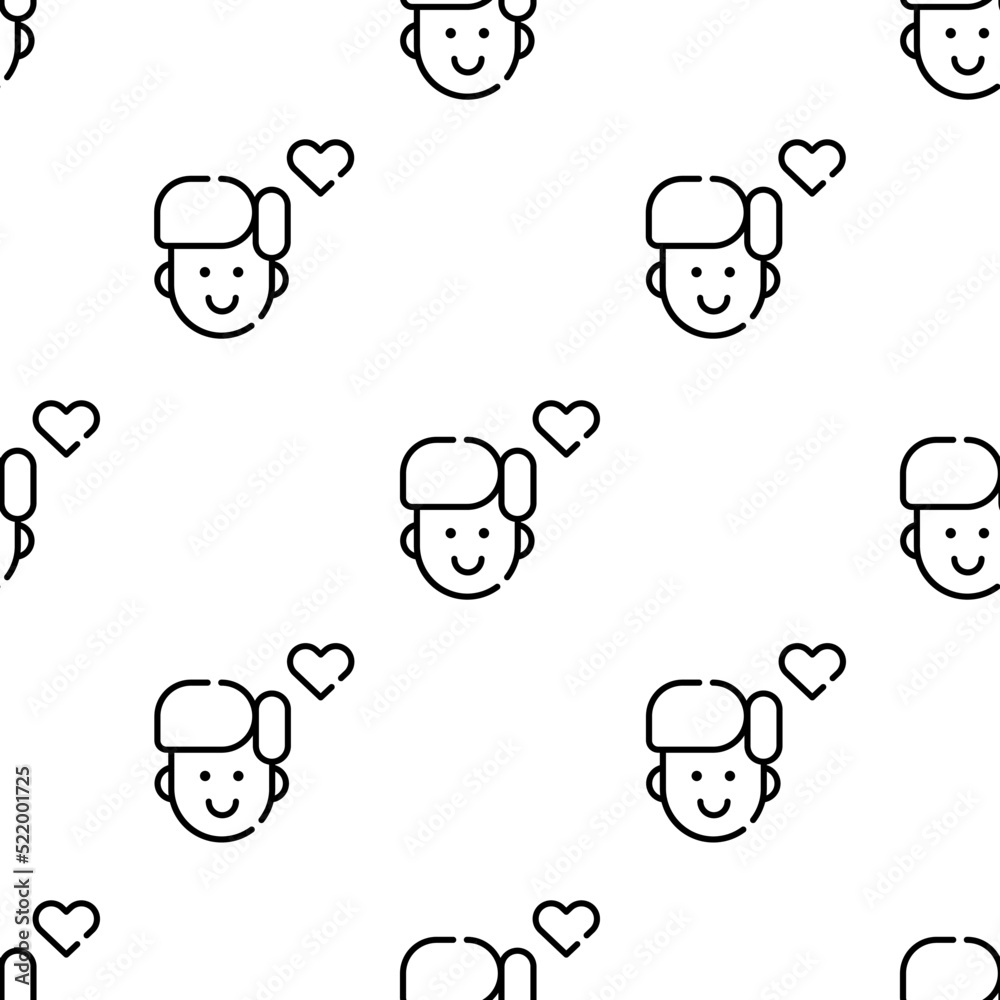 boy icon pattern. Seamless boy pattern on white background. boy icon pattern. Seamless boy pattern on white background.
