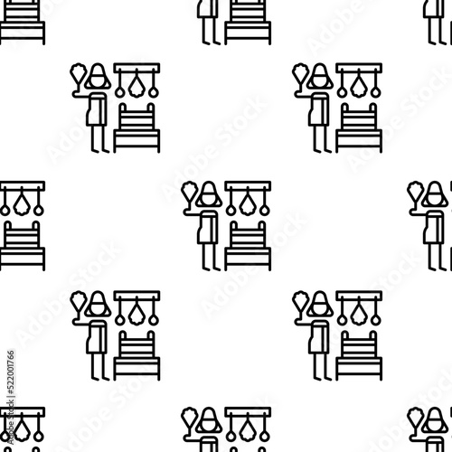 russian banya icon pattern. Seamless russian banya pattern on white background.