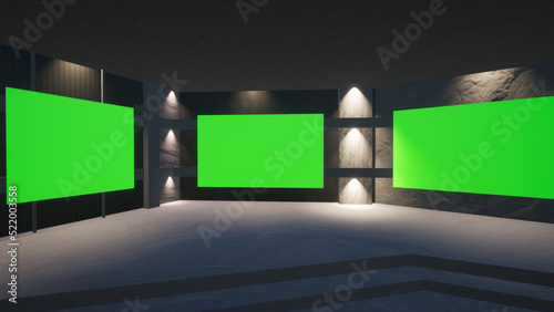 Virtual Studio Background set illustration