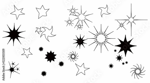 set star, snowflake. A set for your decor of a postcard, poster and other options