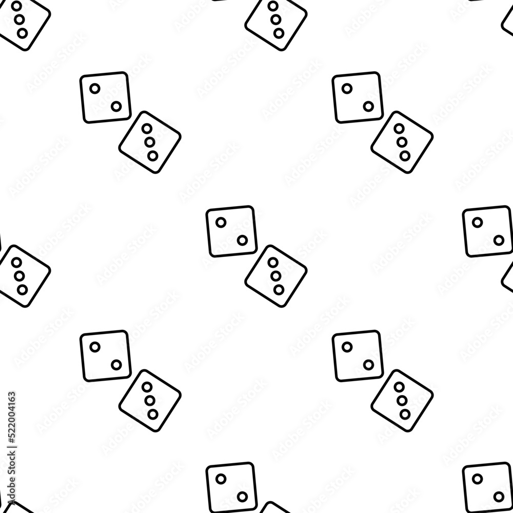 dice icon pattern. Seamless dice pattern on white background. dice icon pattern. Seamless dice pattern on white background.