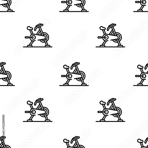 stationary bike icon pattern. Seamless stationary bike pattern on white background.