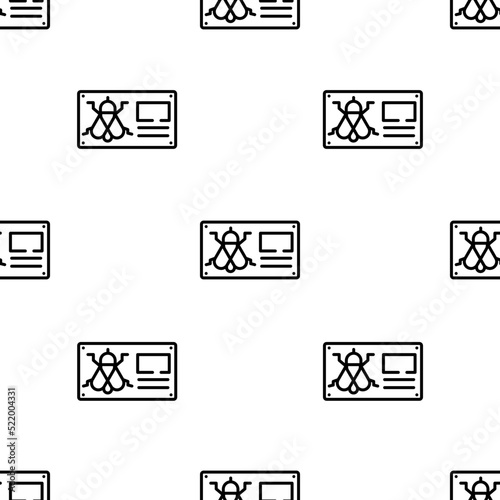 bug icon pattern. Seamless bug pattern on white background.