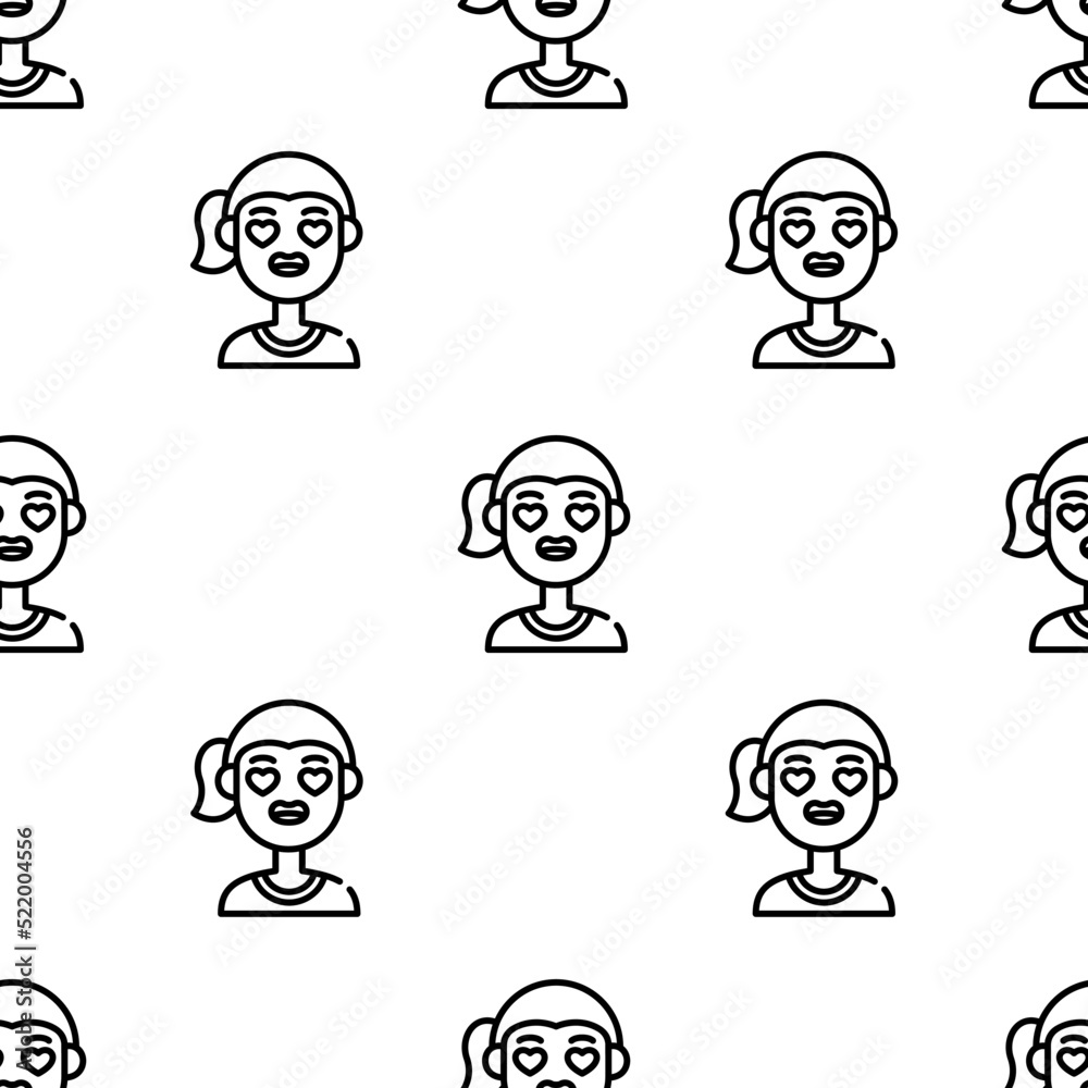 girl icon pattern. Seamless girl pattern on white background. girl icon pattern. Seamless girl pattern on white background.