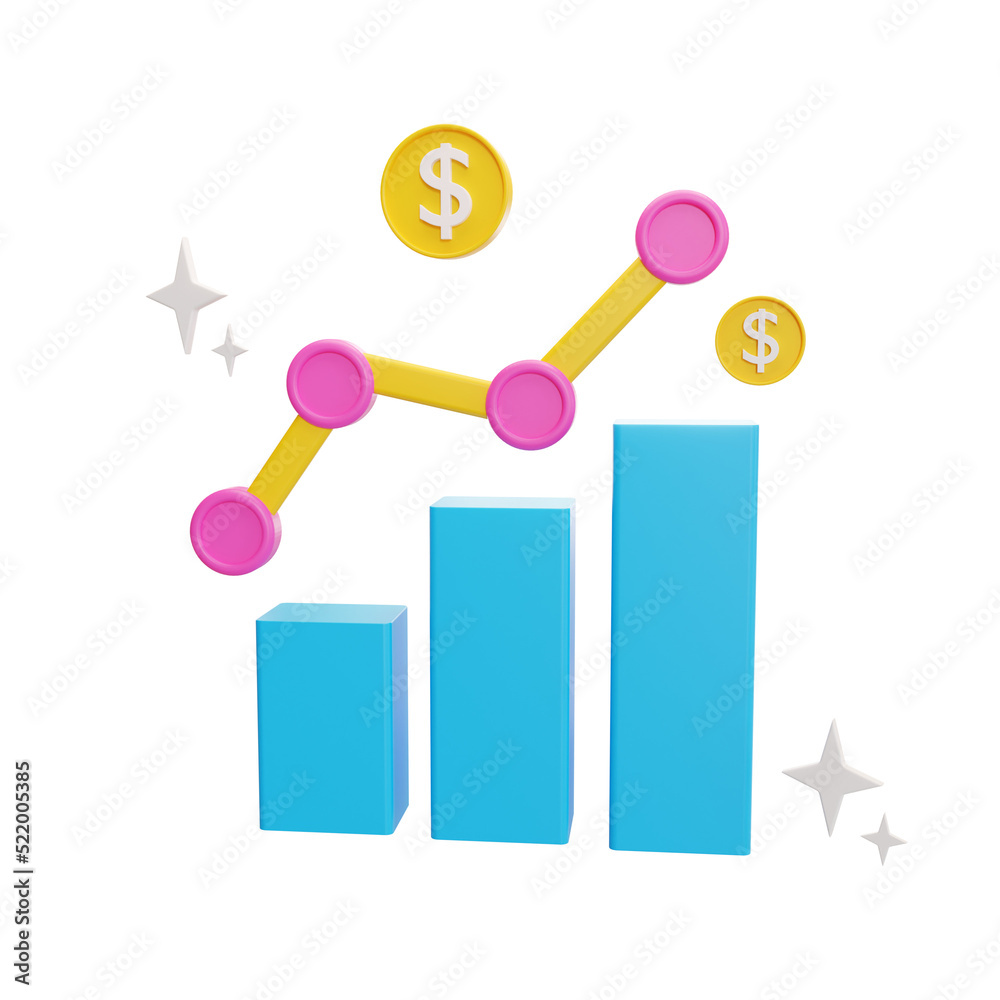 market analysis business illustration 3d market analysis business illustration 3d