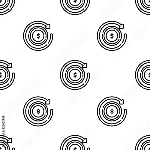 refund icon pattern. Seamless refund pattern on white background.