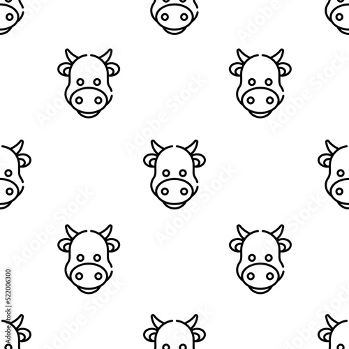 cow icon pattern. Seamless cow pattern on white background.