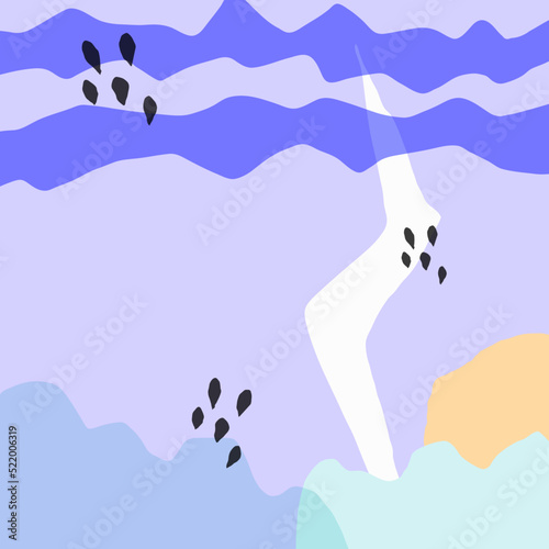 Abstract hand drawn doodle shapes pastel colors.