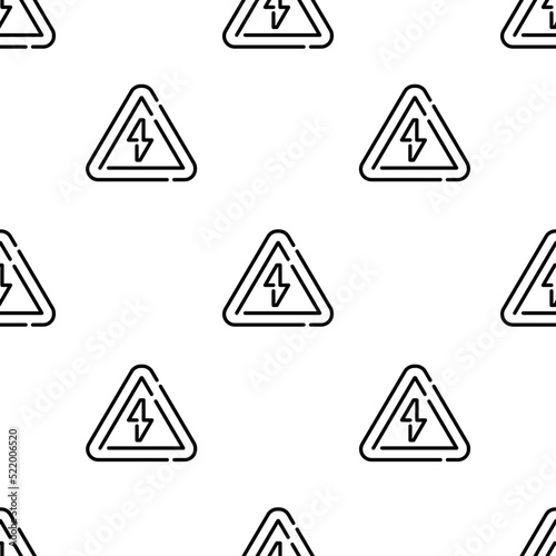 high voltage icon pattern. Seamless high voltage pattern on white background.