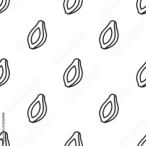 papaya icon pattern. Seamless papaya pattern on white background.